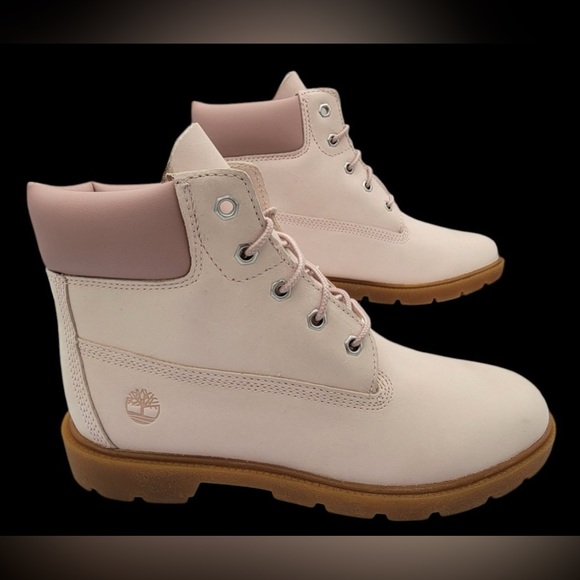 Timberland Classic 6 In Waterproof Leather Boots-Light Pink Size 2 girls - Picture 1 of 8